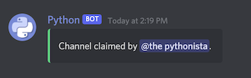 Channel claimed embed